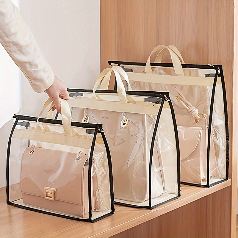 9 Pack Dust Bags for Handbags, Clear Handbag Storage Organizer for