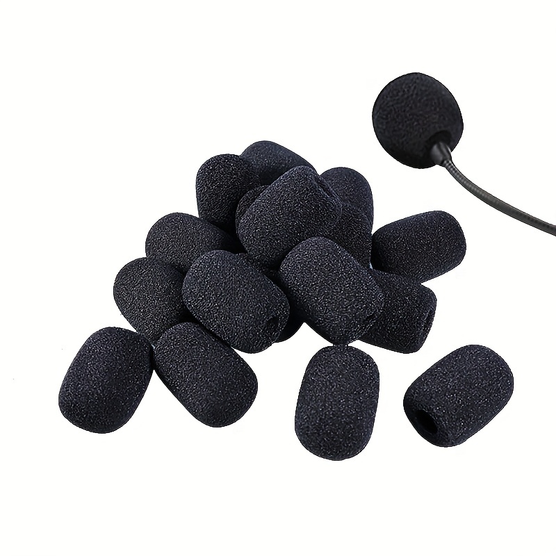 22 Pcs Mousse Micro Casque, Petit Filtre de Bruit de Microphone, Housse en  Mousse Anti-Jet Épaissie pour Microphone Casque（ noir）
