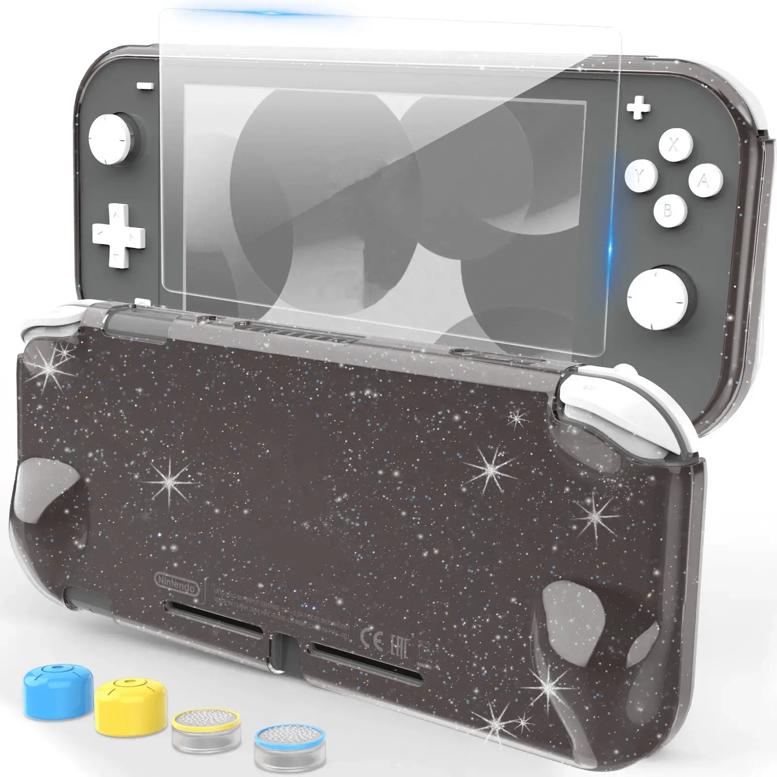 Glitter Comfort Grip Case for Switch lite, Protective Hard Case