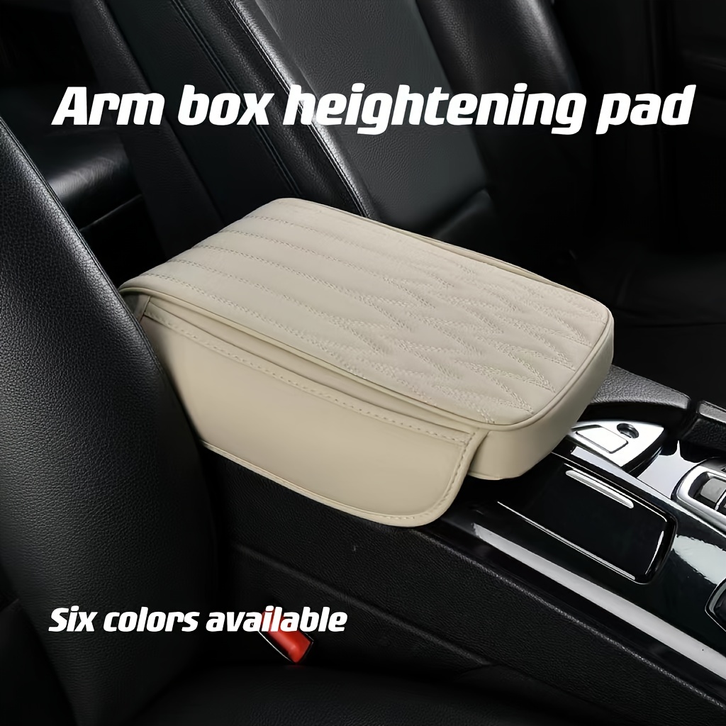 Car Armrest Mat Storage Box Cover Booster pad PU Leather Center Console Arm  Rest Protection Cushion Auto Armrests Memory cotton