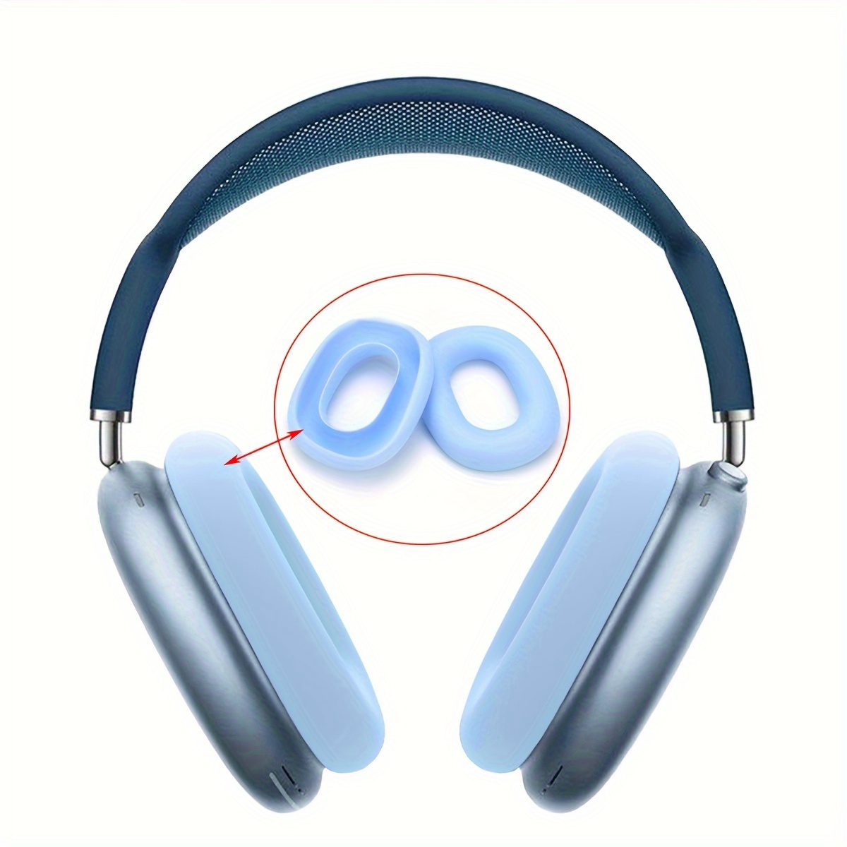 Coussinets Mousse Casque de protection en silicone anti-choc pour écouteurs  Apple AirPods 1/2 blanc