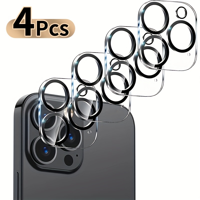 Protector de lente de cámara para iPhone 12/12 Mini / 11, película de  vidrio templado, cubierta de pantalla de aleación de aluminio, paquete de 2