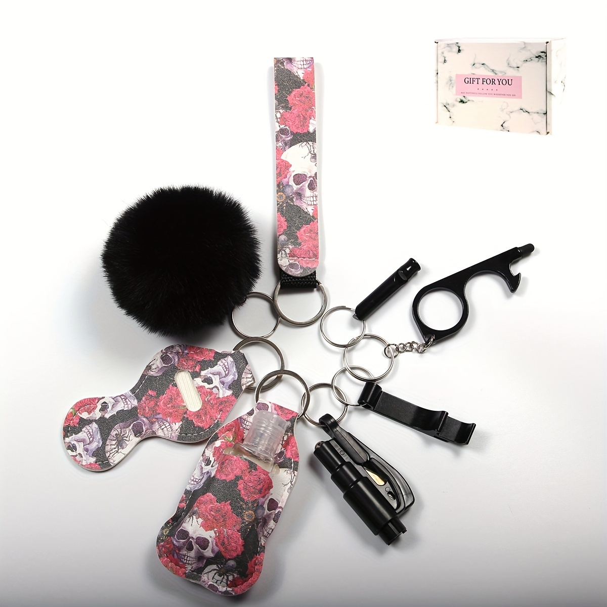Ankilo Sicherer Sound, persönlicher Alarm, 10-teiliges Set,  Selbstverteidigungs-Schlüsselanhänger-Set für Frauen und Kinder,  Sicherheits-Schlüsselanhänger-Zubehör, mit sicherem Sound : :  Spielzeug