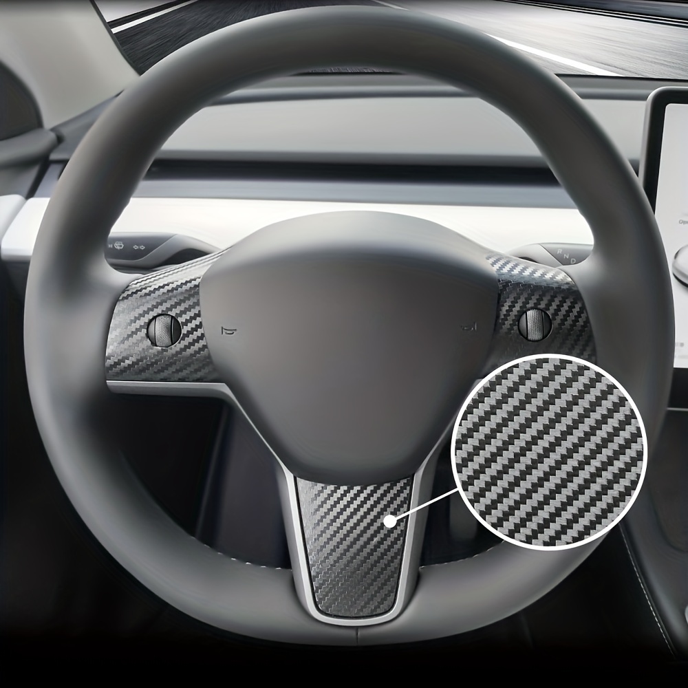 Acheter Tesla couvre-volant modèle 3/Y en fibre de carbone en daim  ultra-mince absorbant la sueur volant spécial 2023 Voitures