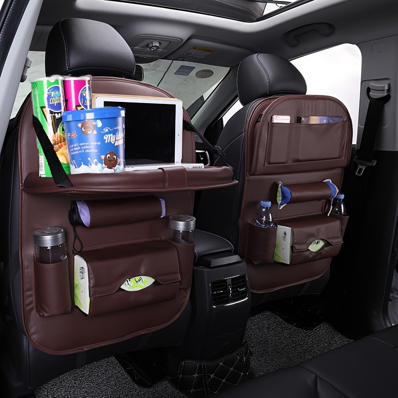 TekBox® Back Seat Organiser / Travel Storage Car Tidy / Multi Pocket Baby  Toys Map / Mesh Velcro Pockets - Black