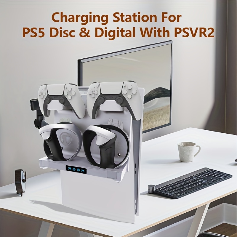 Ps5 Host Heat Dissipation Base Ps Vr2/ps5 Handle Seat Charging Psvr2/ps5  Glasses Card Disc Storage Rack Set