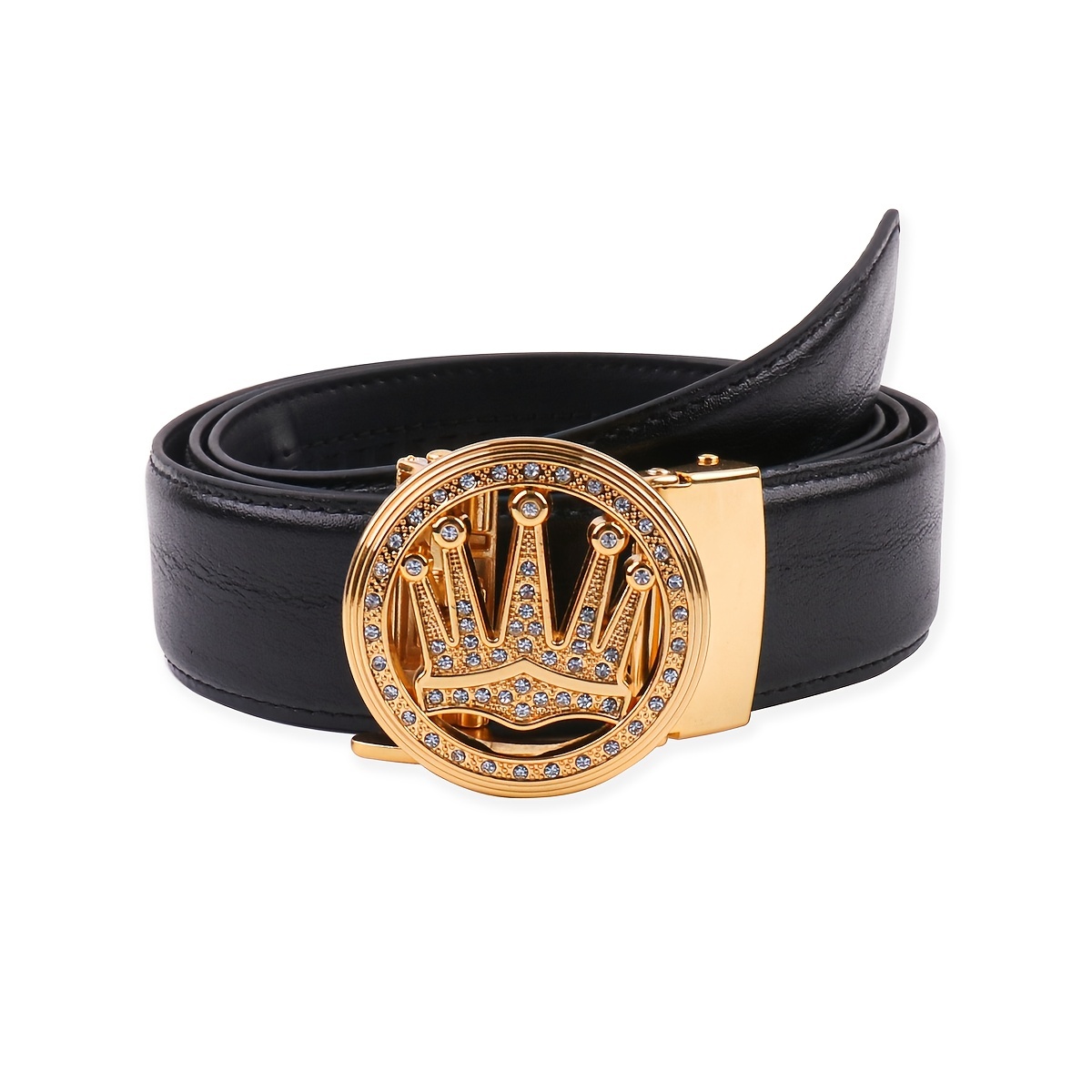 1pc Kids' Gold Letter Buckle Pu Belt