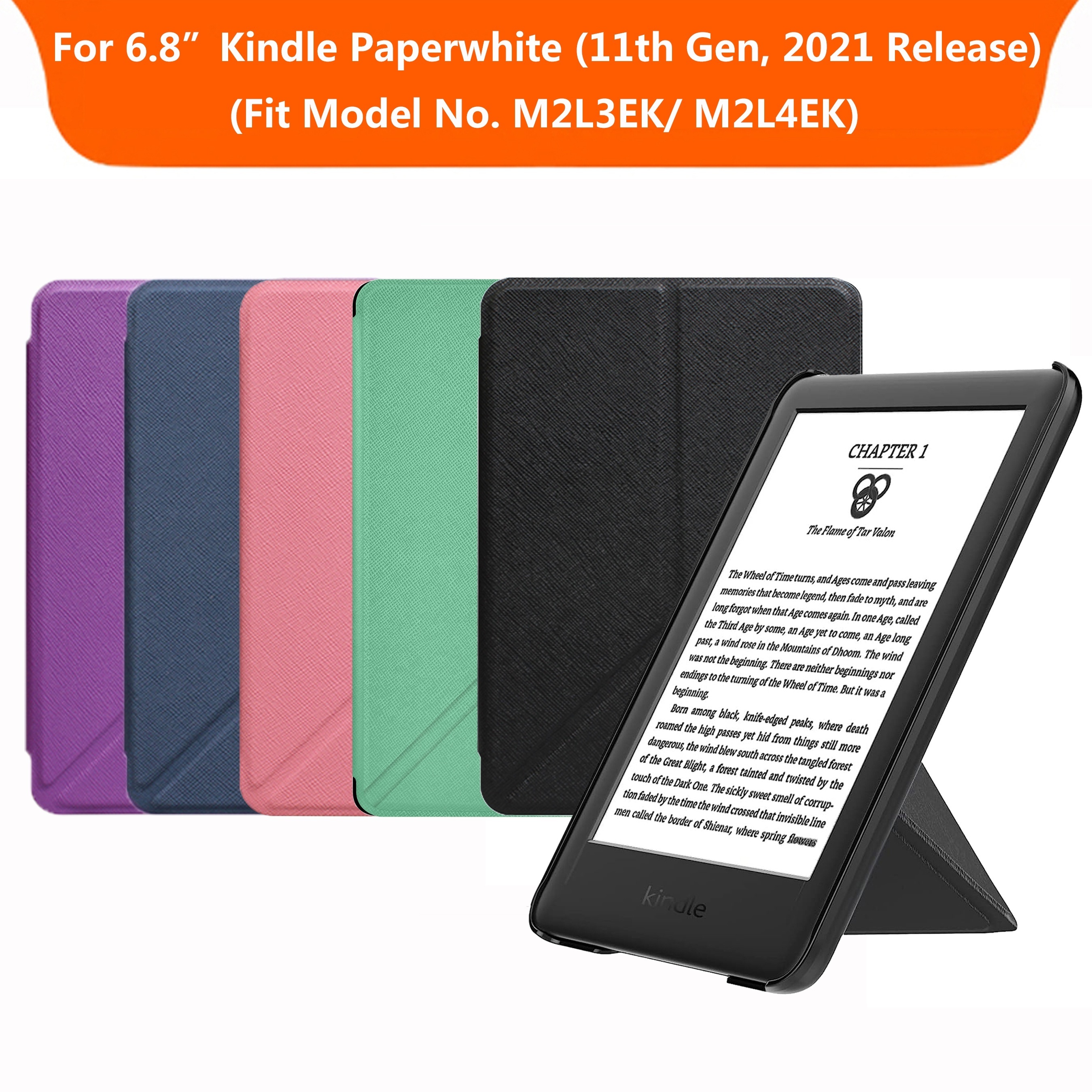 kwmobile Origami - Funda compatible con  Kindle Paperwhite 11.  generación 2021, funda delgada de piel sintética de alta calidad con  soporte