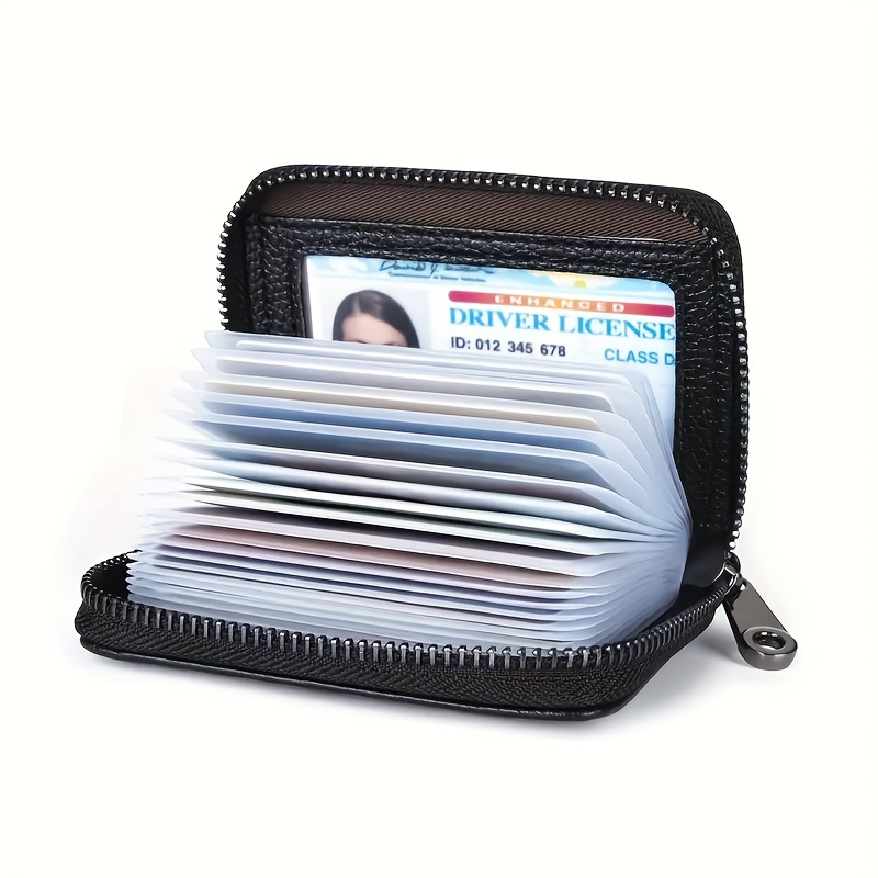 Luxury Pu Leather Double Card Sleeve Id Badge Case - Perfect Bank Credit  Card Holder Accessory! - Temu
