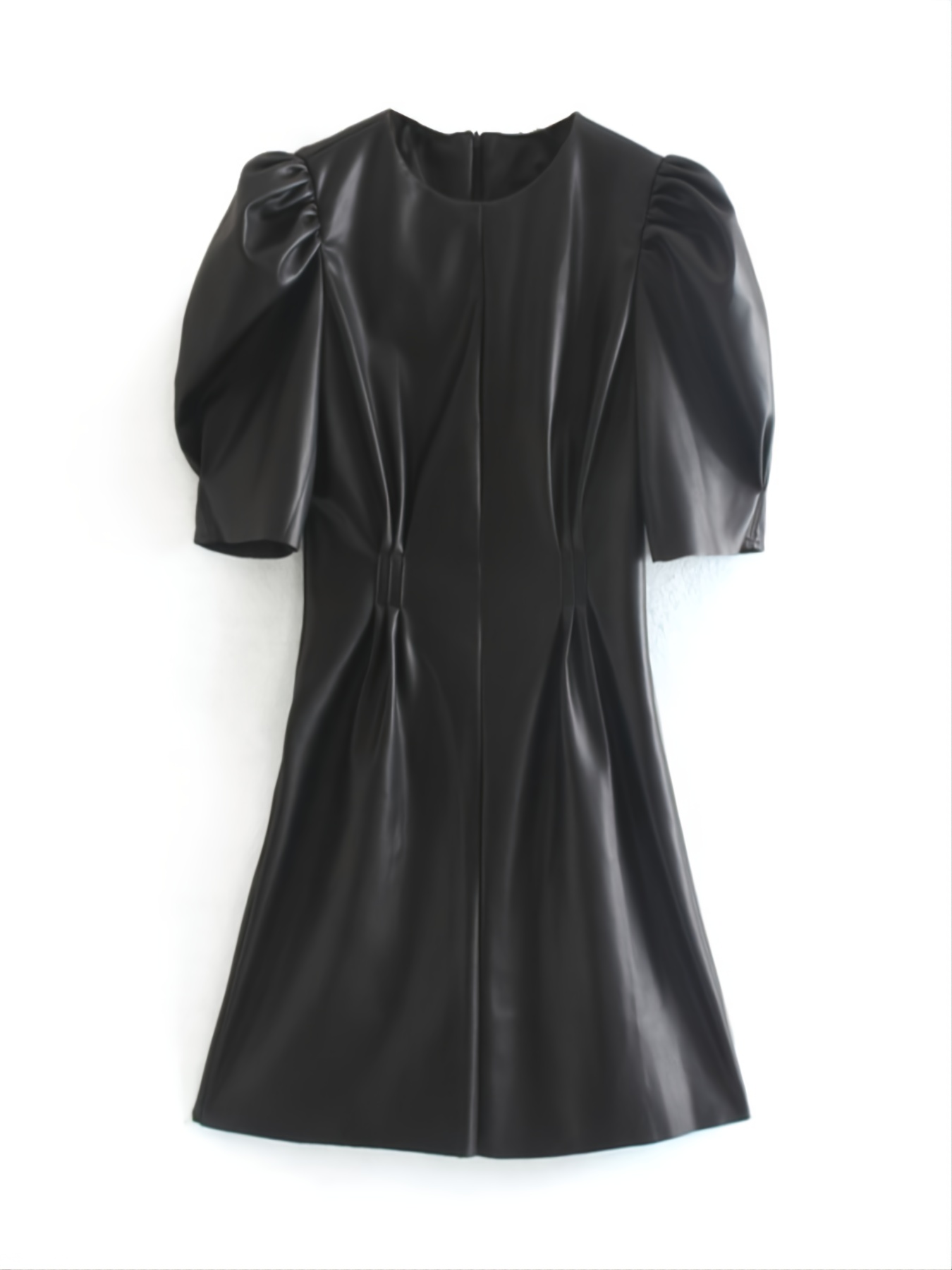 Hot Lace Trim Faux Leather Dress Set Cross Front Bra - Temu