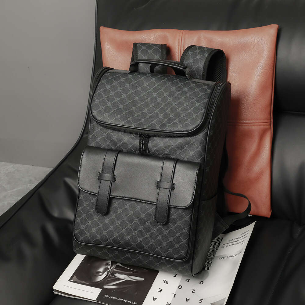 Mochila de negocios de lujo para hombre, bolso de viaje de cuero