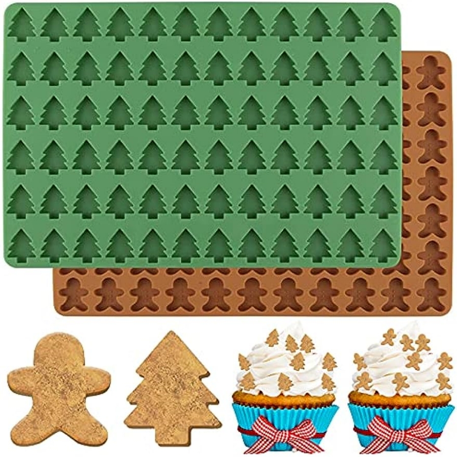 2 Pcs Deer Gingerbread Silicone Molds, Christmas Baking Chocolate Candy  Cookie Cake Soap Mold Set