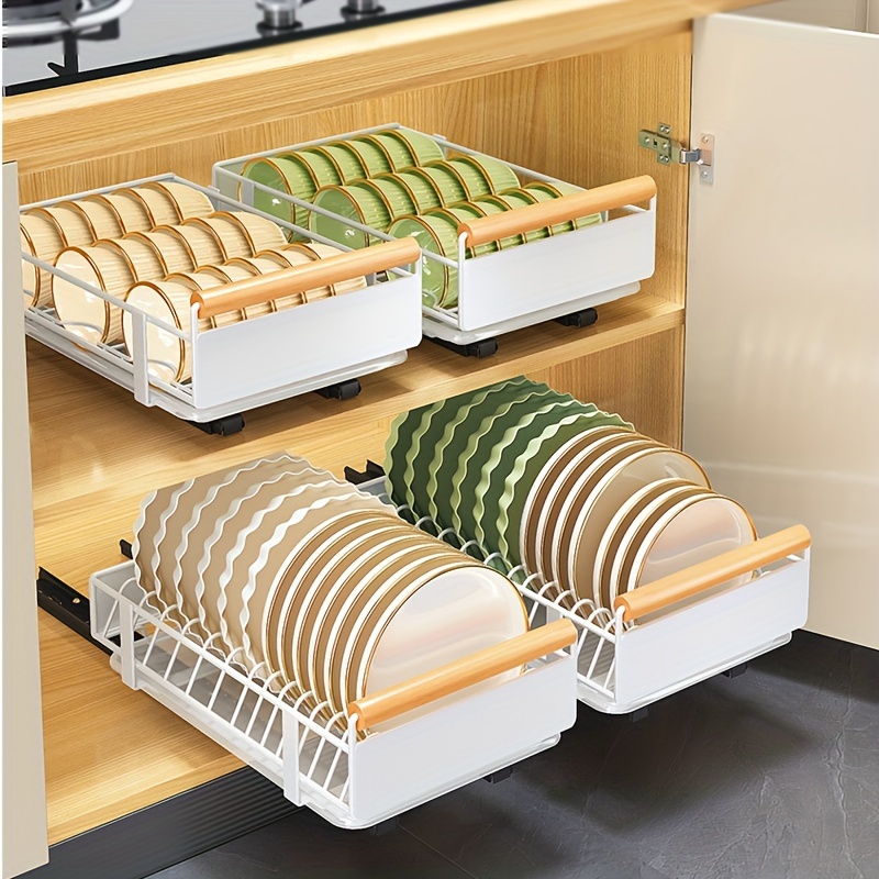 Jopassy Cajón telescópico de cocina de 50 cm, cajón de cocina, cajón  extraíble para armario de cocina, cajones de metal empotrables, 2 unidades