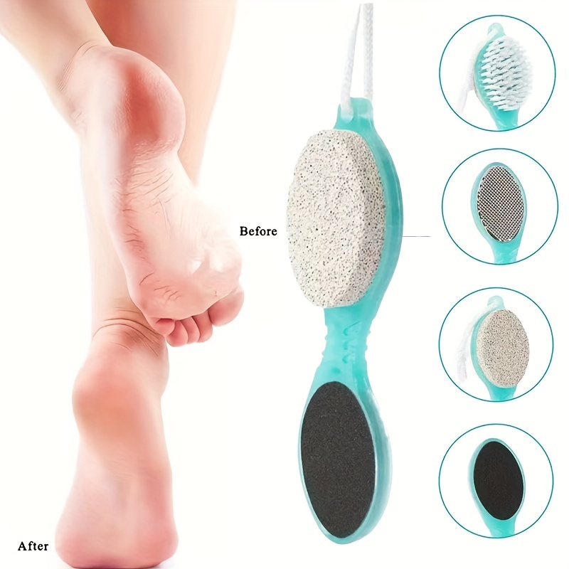 Unique Bargains Pumice Bristle Wood Handle Foot Care Pedicure Dry