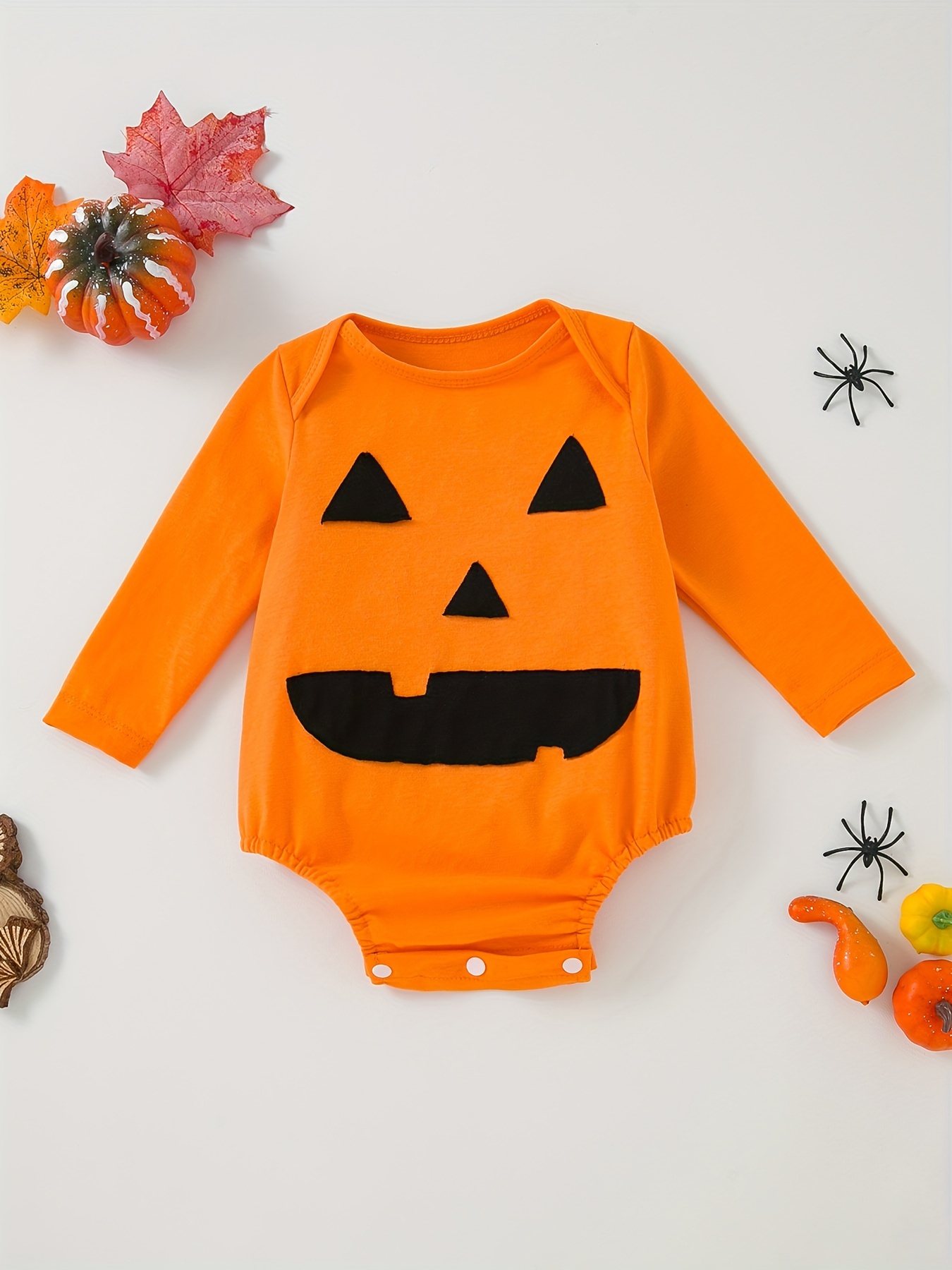 Halloween Baby Boy/girl Cotton Batwing Sleeve Pumpkin & Letter Print  Jumpsuit With Hat Set - Temu Poland