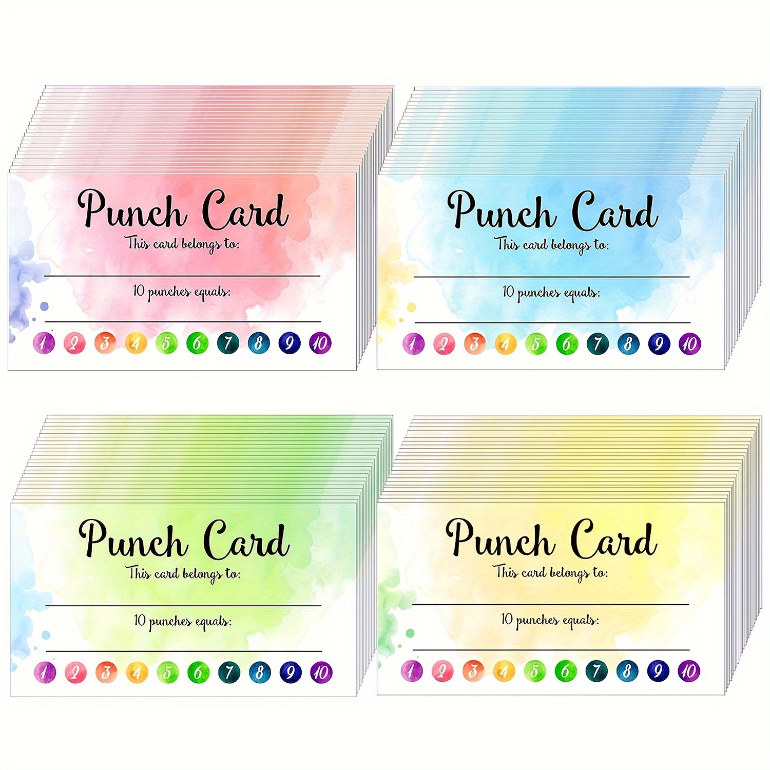 100Pcs Punch Cards With Hole Puncher My Reward Cards for Classroom