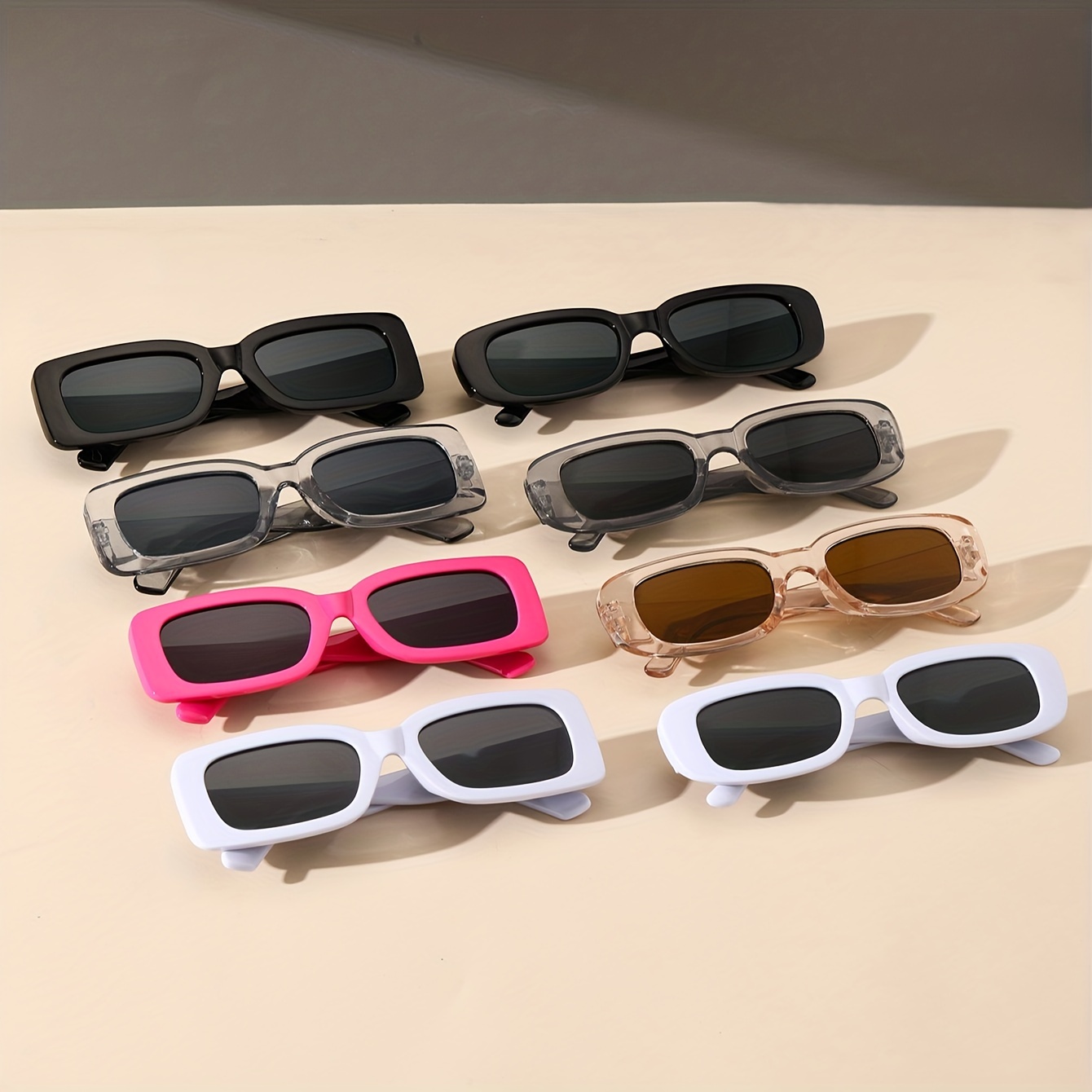Trendy Retro Small Frame Men's Rectangular Simple Flat Top Street Style  Sunglasses - Temu