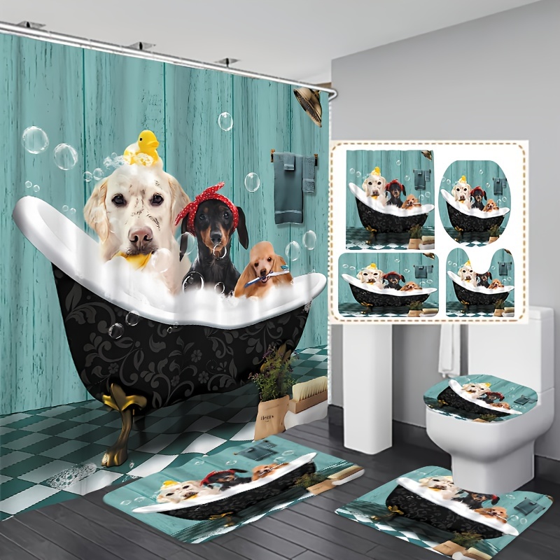  Sunhe Get Naked Corgi - Cortina de ducha divertida para baño de  perros, adorable animal para amantes de las mascotas, decoración de baño,  cortina de tela con ganchos : Hogar y