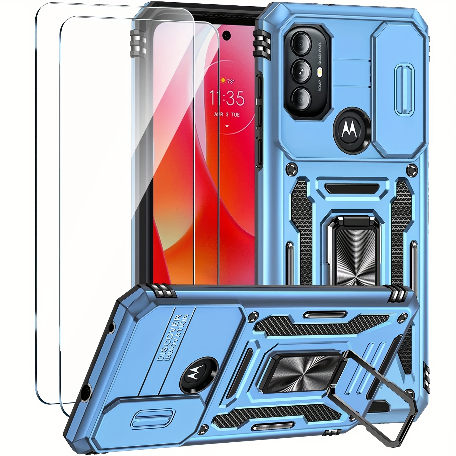 Funda para Moto G9 Power, Motorola G9 Power con protector de pantalla de  vidrio templado, lindo degradado transparente delgado, a prueba de golpes