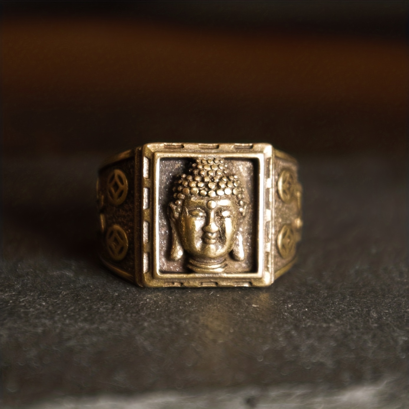 Adjustable Chain-Style Buddhism Prayer Symbol Sterling Silver Ring, Tibetan Buddhist Ring, Mens Ring, Meditation Om Ring, Chinese (S)