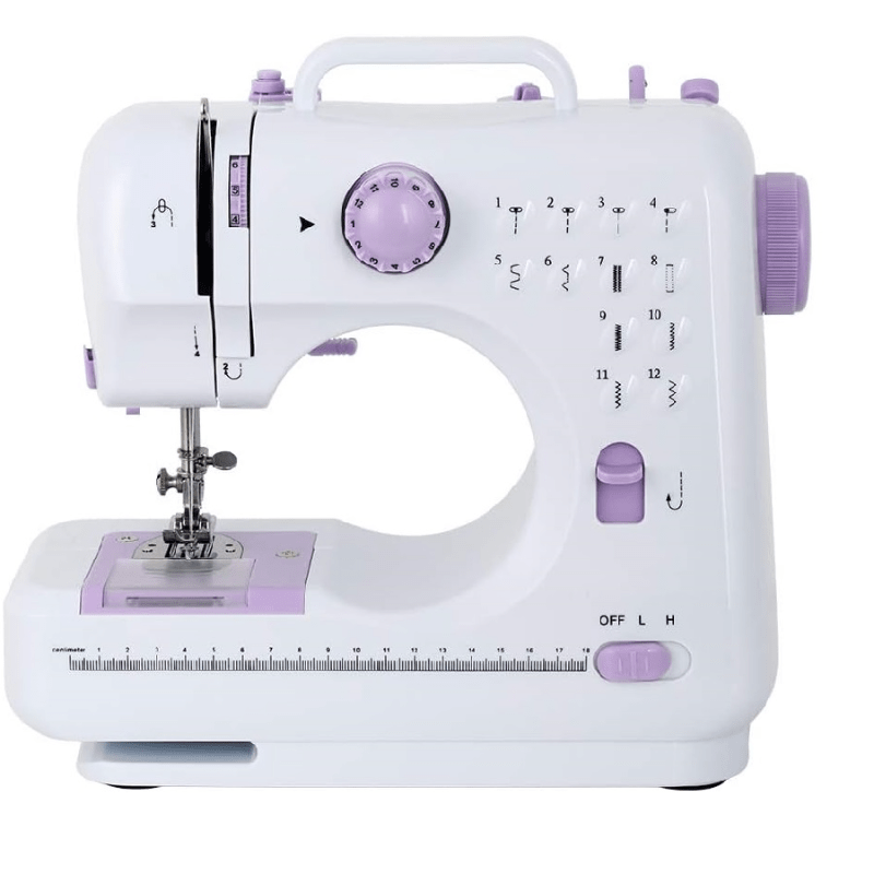 Sewing Machine Mini Portable Electric Portable Household Overlock 12 Built-In Stitches with Foot Pedal for Amateurs Beginners Embroidery Pink Safety
