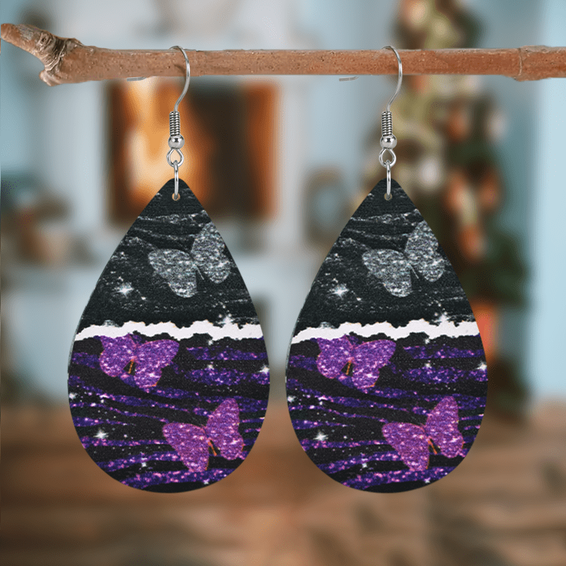 Butterfly Earrings Purple - Temu