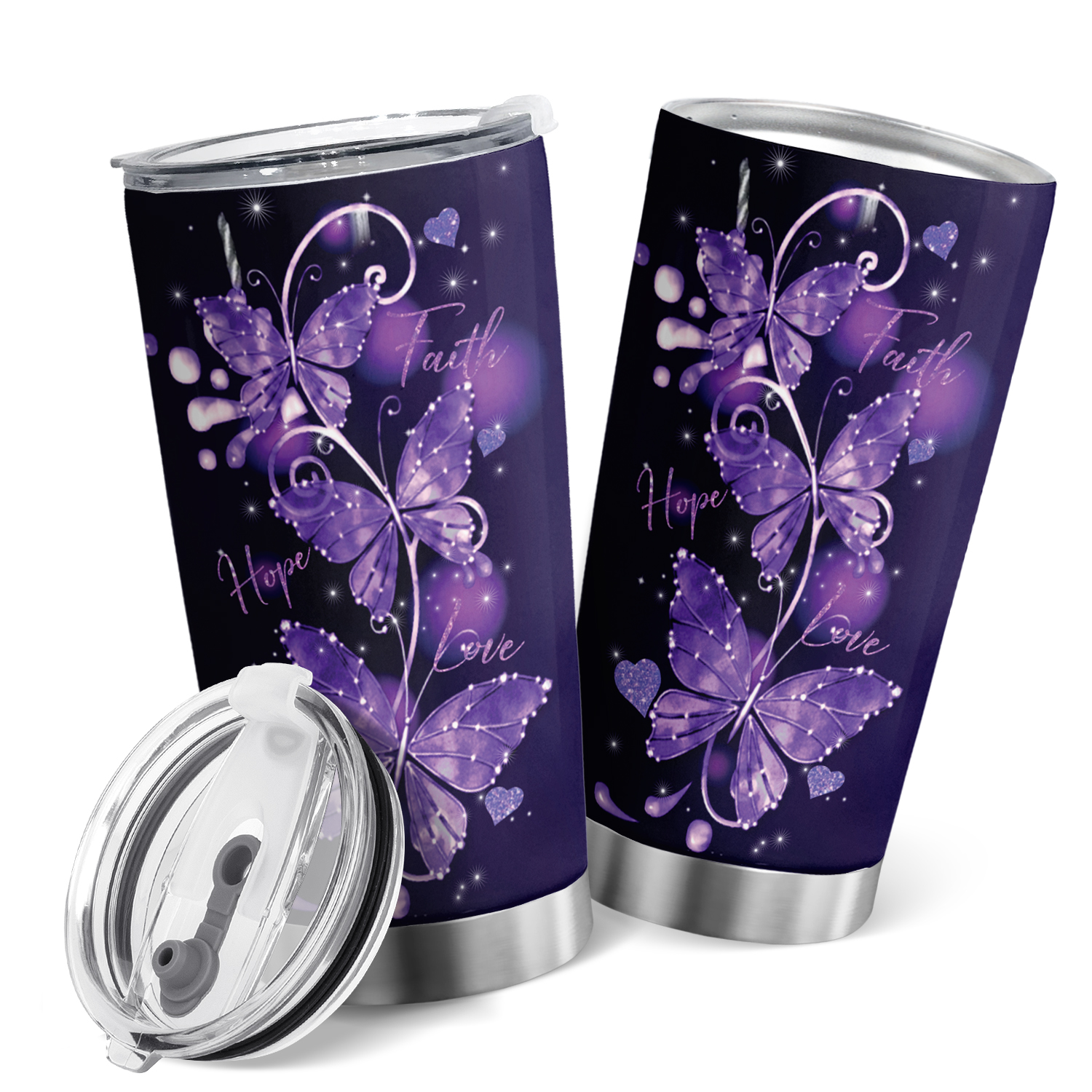 Purple Coffee Tumbler Water Bottles, 30oz Purple Tumblers With Lid Purple  Cups Purple Coffee Mugs Wa…See more Purple Coffee Tumbler Water Bottles