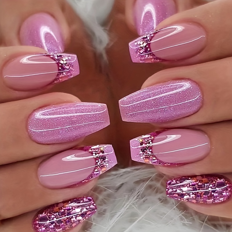 Nail Rock Pink Glitter Manicure Kit Swatches and Review - Glamorable