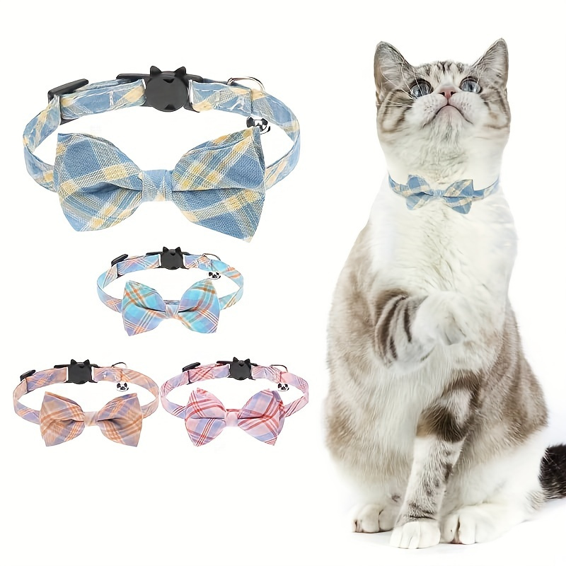 Pearls Decor Plaid Preppy Fashion Cat Neck Collars Bow Tie - Temu