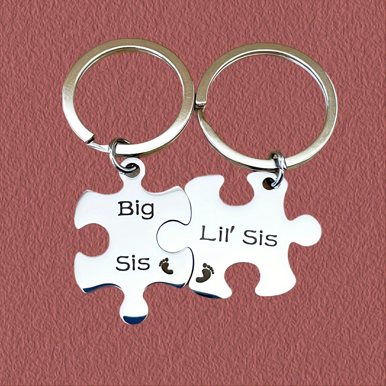 Funny Sister and Brother Keychain Birthday Gift for Sister From