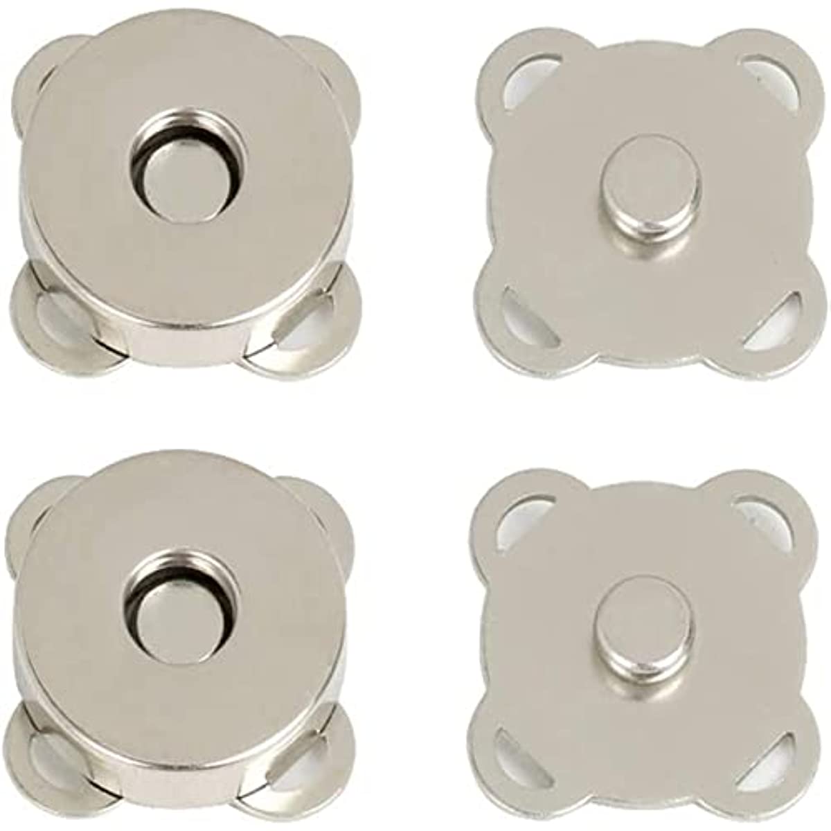 Trimming Shop Magnetic Clasp Snap Fastener Button Double Rivet Closures  (18mm, Rose Gold, 10pcs)