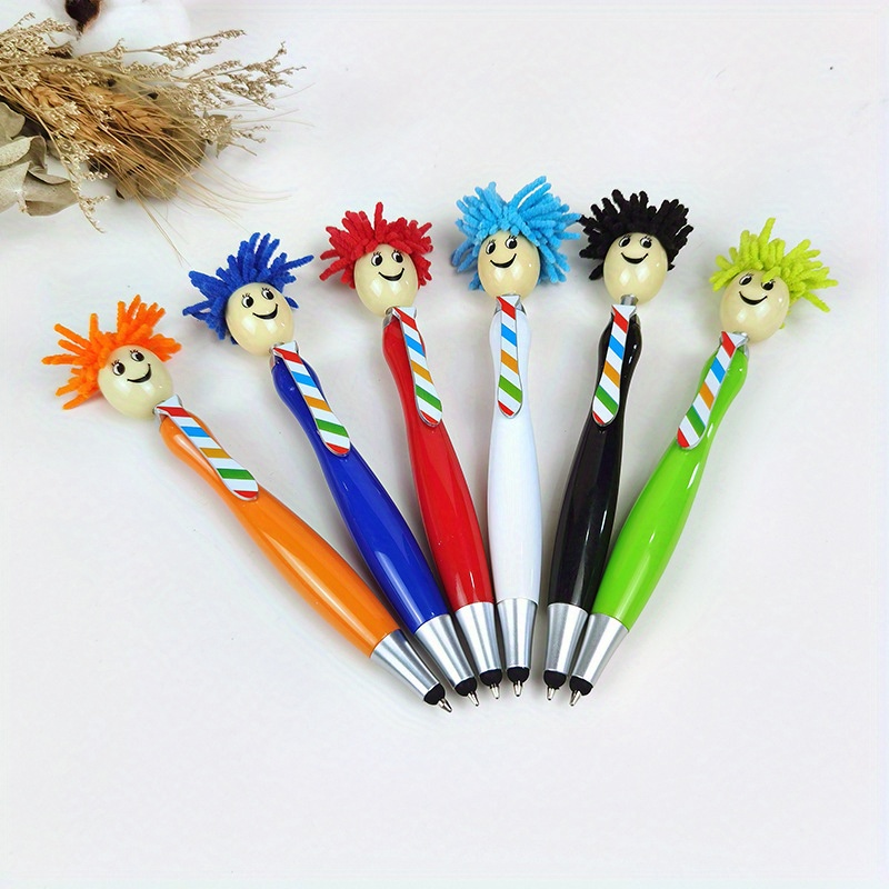 5Pcs Cute Creative Funny Student Pens with Bead Rainbow Silicone