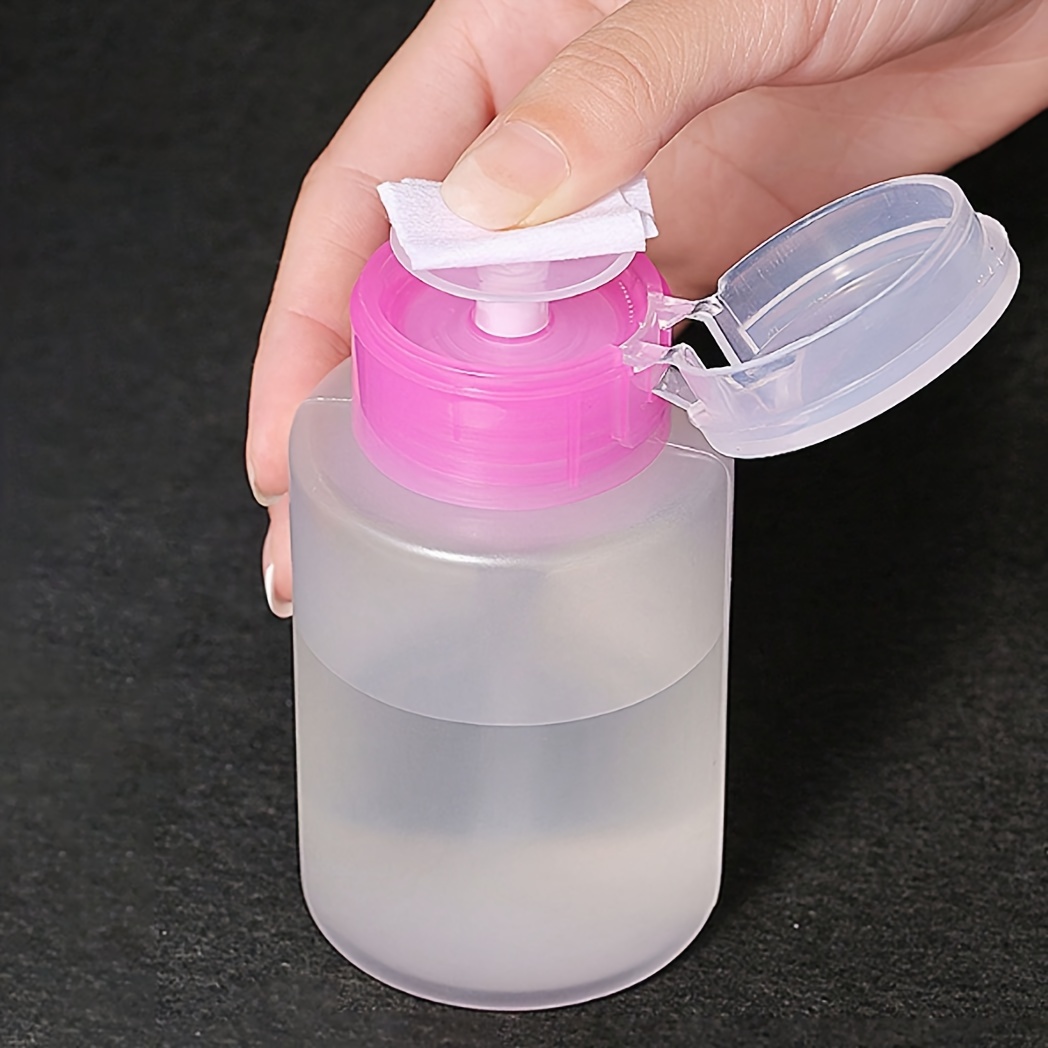 2Pcs 500ml (16.9oz) Nail Polish Remover Pump Bottle Dispenser Empty Push  Down Pump Dispenser Bottle with Flip Top Cap for Nail Polish and Makeup