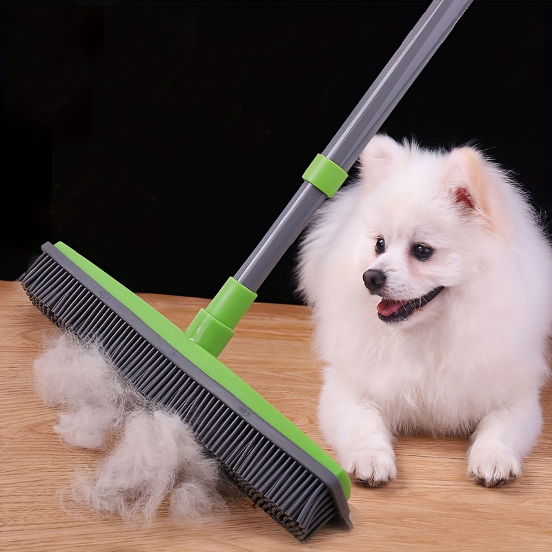 Rubber Broom and Pet Hair Removal Brush Set for Carpet, Fur Remover Broom  with S