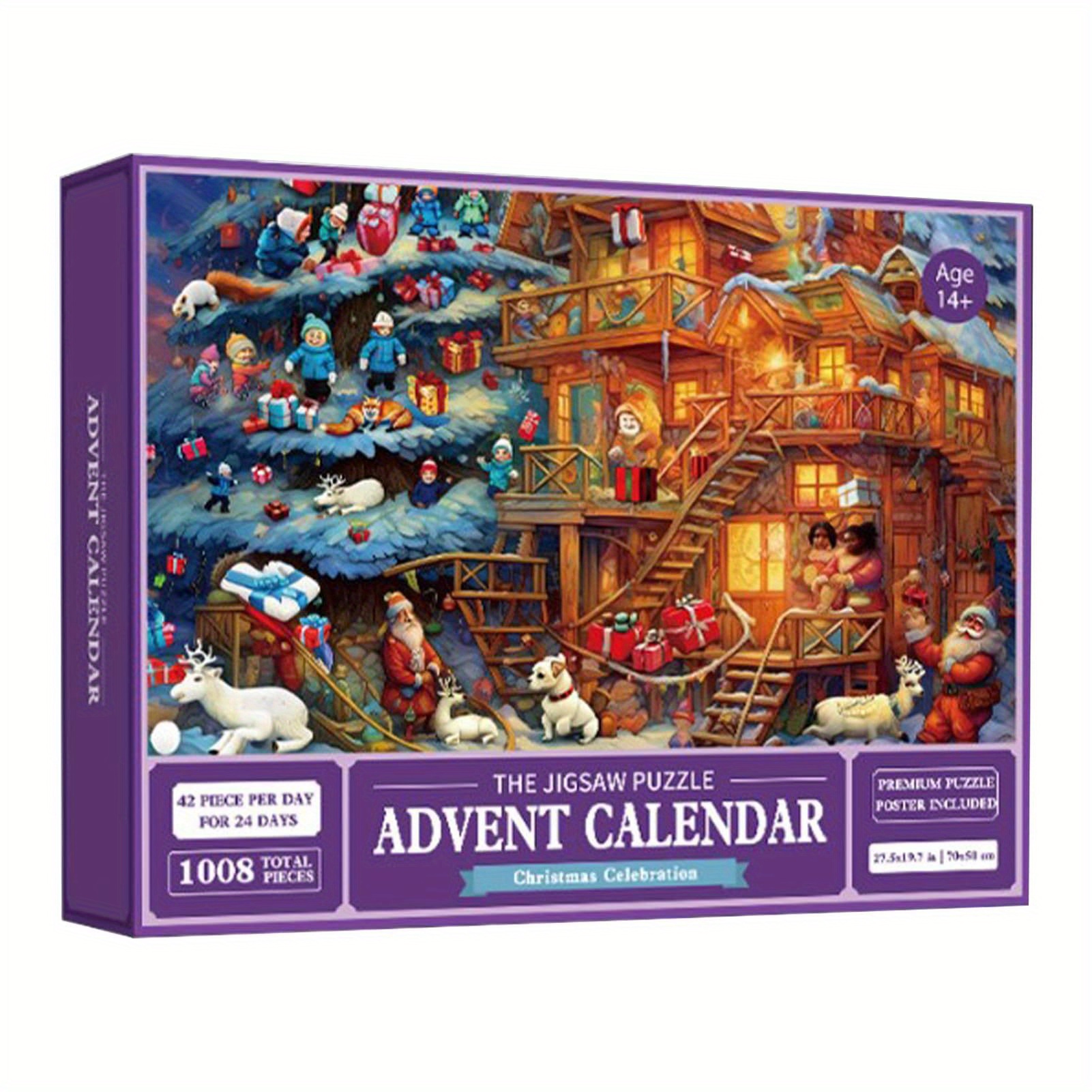 24 Christmas Advent Calendar Wooden Luban Lock Brainteaser Puzzle Toy