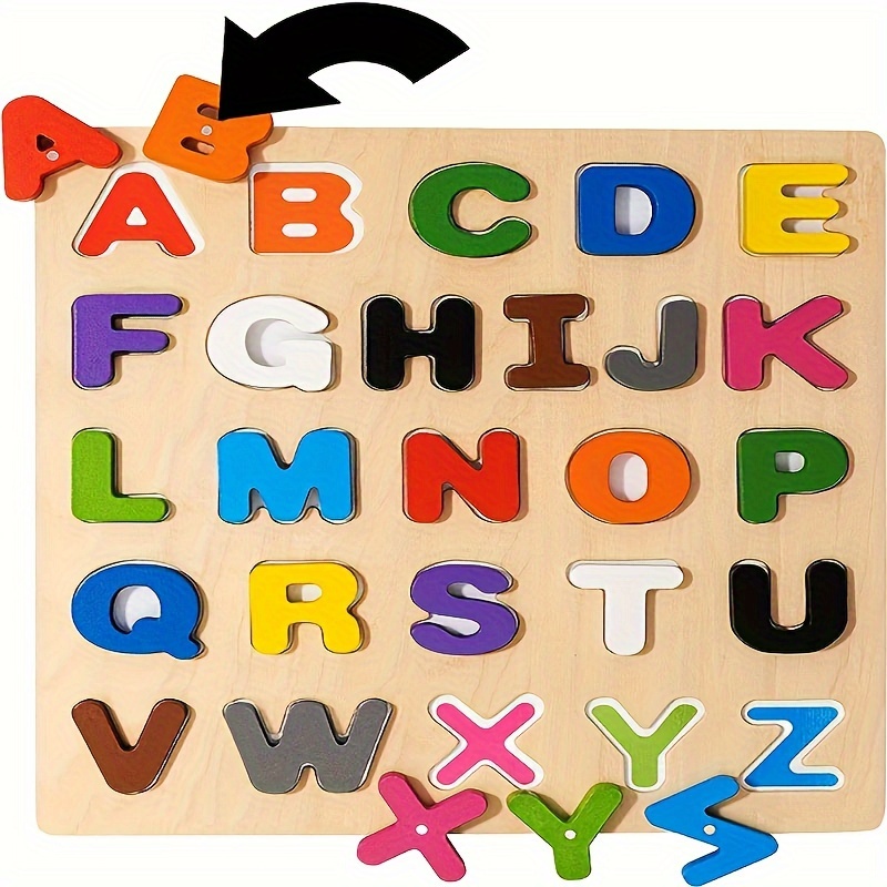 Wooden English Alphabet Letters, Letters Jigsaw, Montessori Puzzle,  Personalized Alphabet Board, Wooden Letter Puzzle, Alphabet Toy, Letter, 