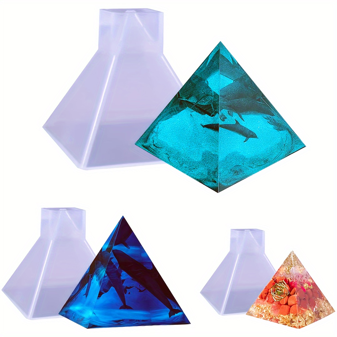 Comprar Molde de silicona súper pirámide, molde de cristal para joyería  artesanal de resina con marco de plástico