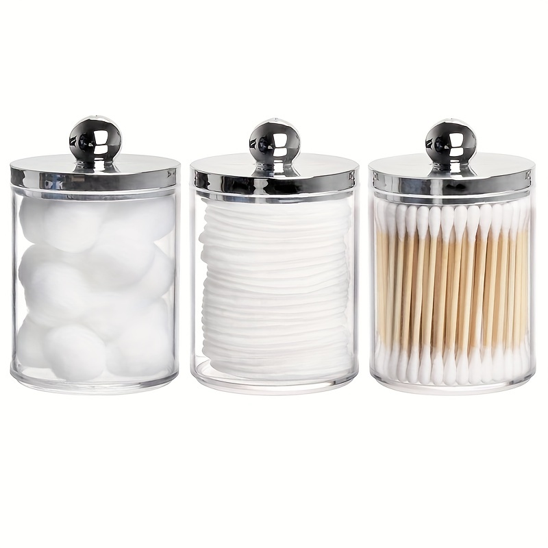 Borosilicate Apothecary Glass Jars For Bathroom Vanity Organizer Table  Canister Set For Cotton Balls/ Swabs/ Buds, Makeup Sponge - Buy  Borosilicate Apothecary Glass Jars For Bathroom Vanity Organizer Table  Canister Set For