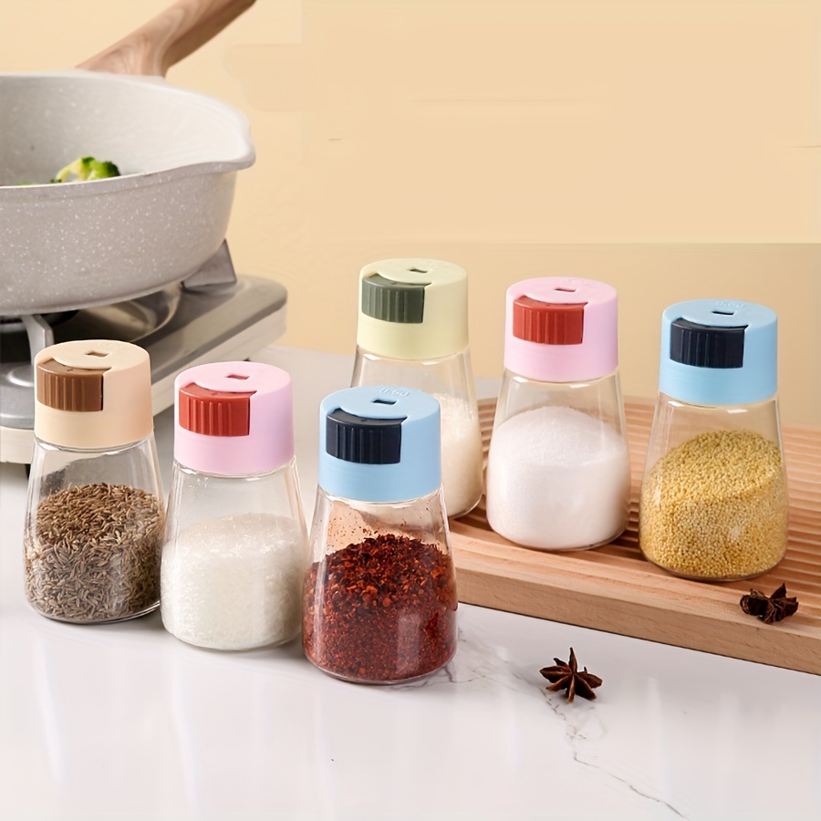 Seasoning Jar Refillable Salt Dispenser Pepper Spices Quantitative Control  Salt Bottle Household Kitchen Seasoning Bottle for restaurant kitchen