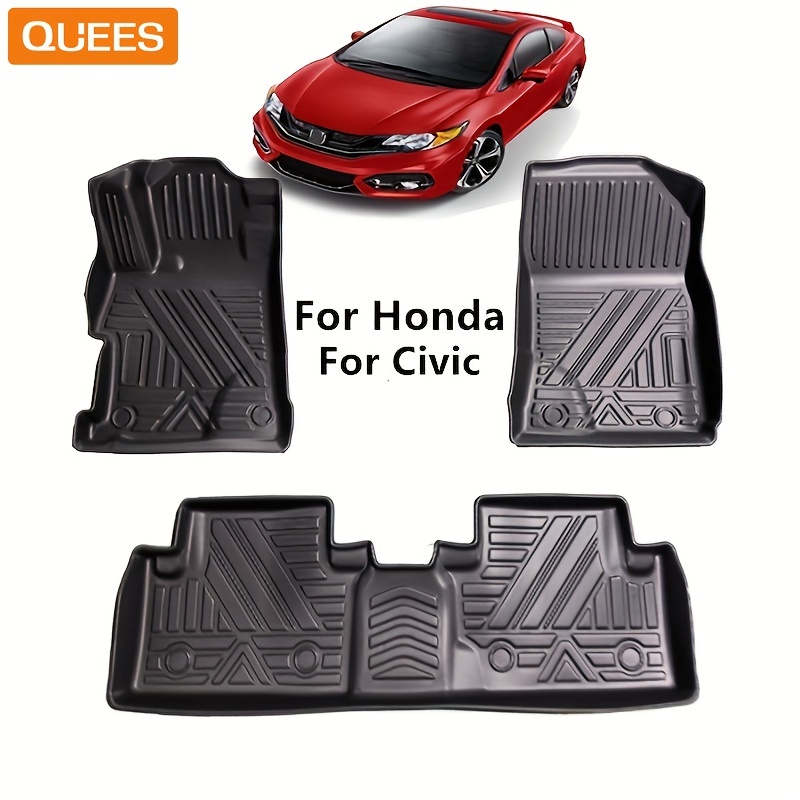 Alfombrillas de coche para Honda Civic 10th 2016 2017 2018 2019 asiento  delantero y trasero forro de goma resistente negro rojo alfombra de  vehículo