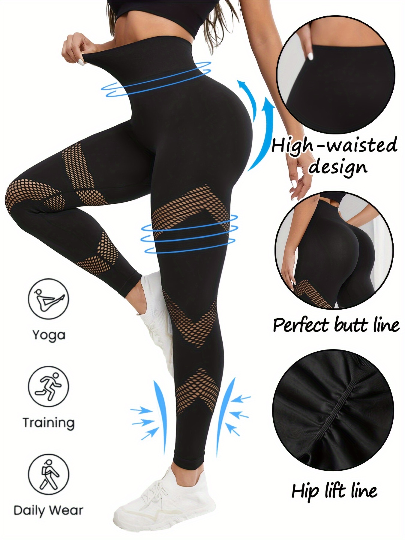 Black Booty Scrunch Hip Lifting Yoga Pants Leggings - Temu Mexico