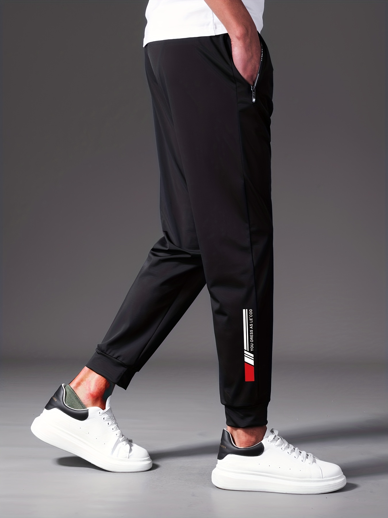 Men's Trendy Solid Quick Dry Joggers Active High Stretch - Temu