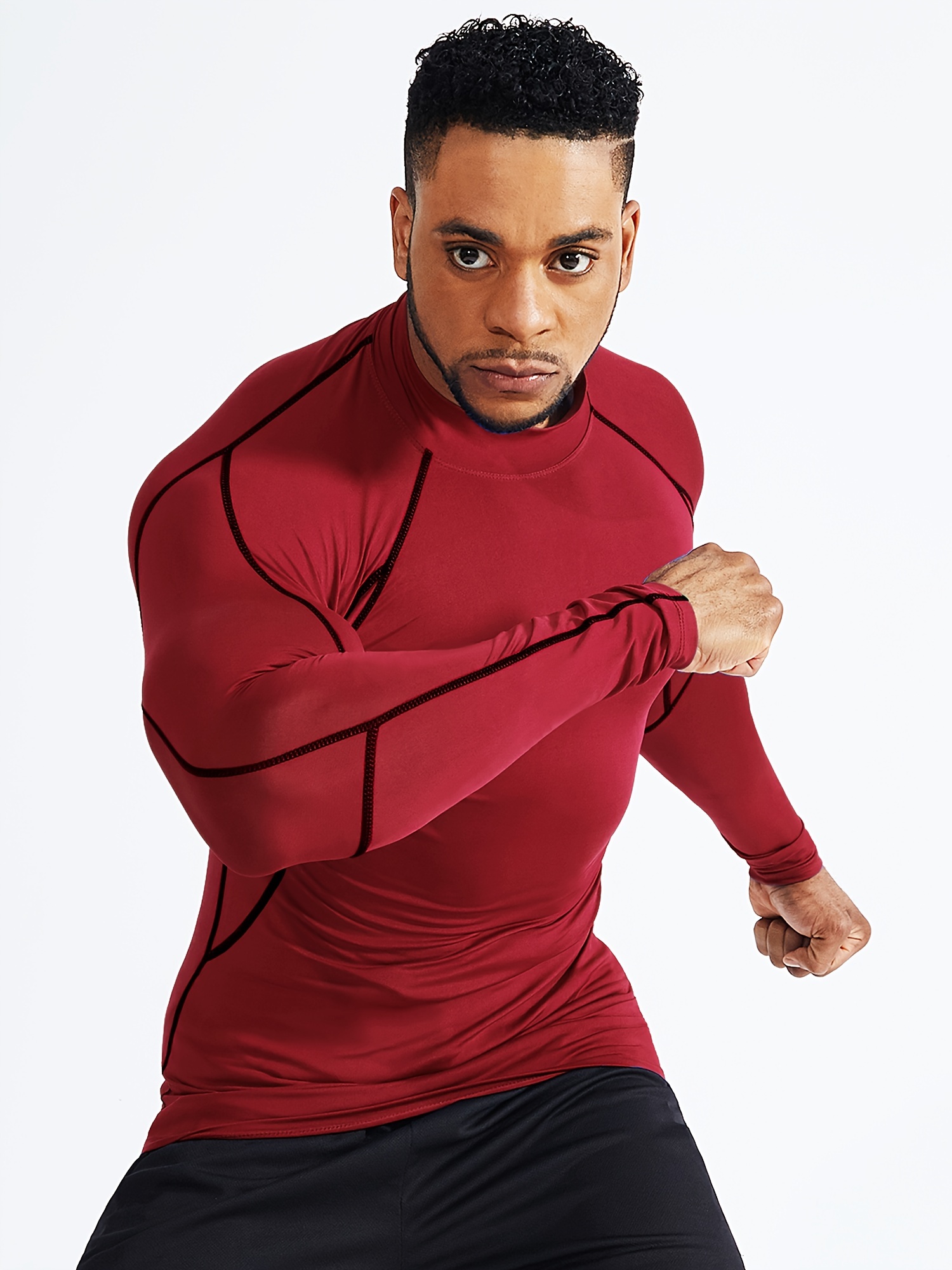 Men Long Sleeve t-Shirt Quick Drying Compression Gym t Shirt Man