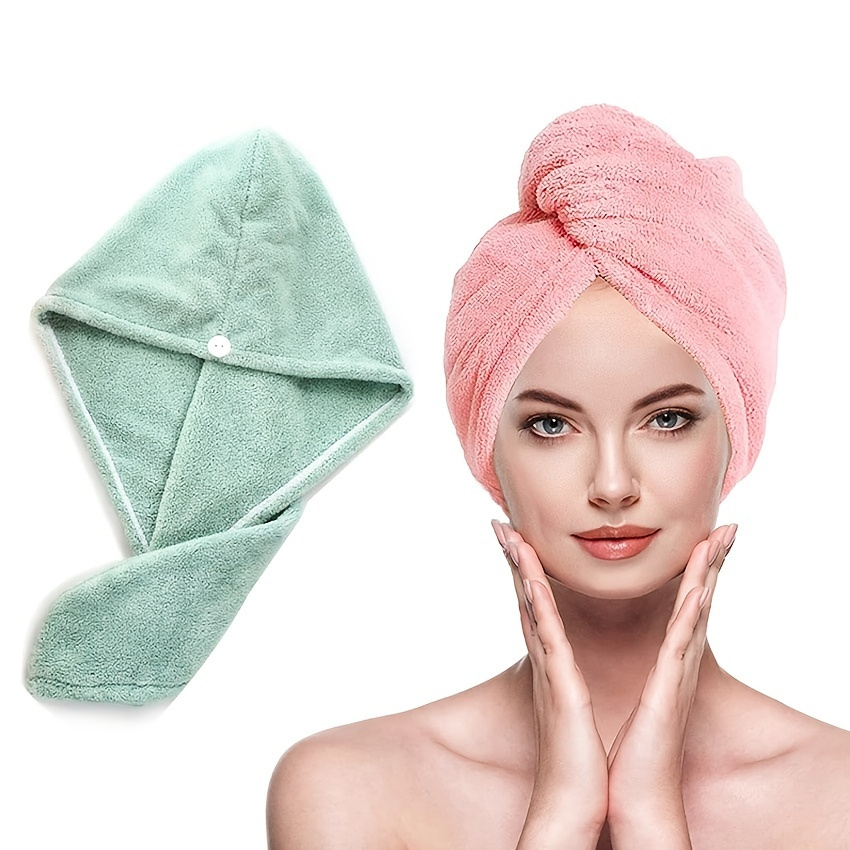 Asciugamano Capelli Turbante 100% Cotone - Asciugamani Asciugatura Rapida  Donna