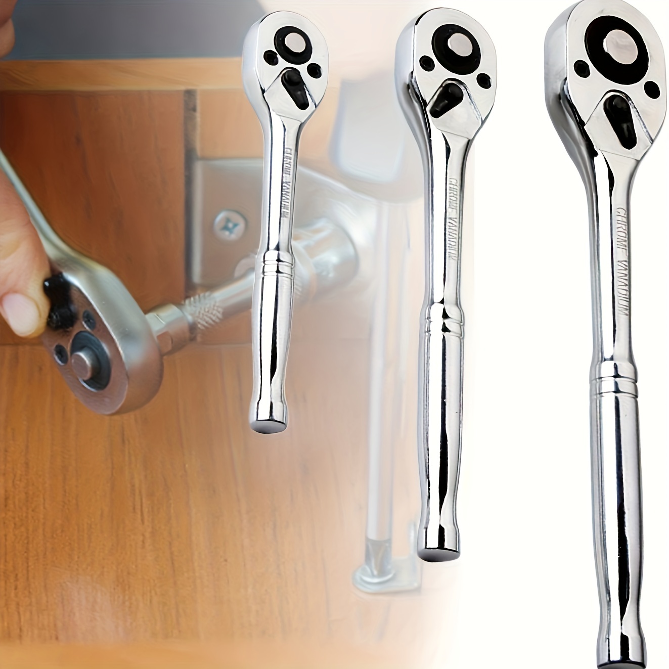 Llave de carraca, llave de carraca de 1/4 pulgadas para puntas de  destornillador o enchufes, herramienta práctica