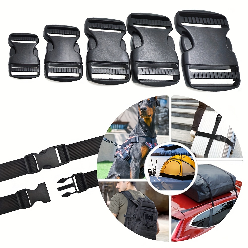 10pcs plástico doble ajustable y seguridad doble bloqueo hebilla  para cinturones tácticos negro, Negro - : Arte y Manualidades