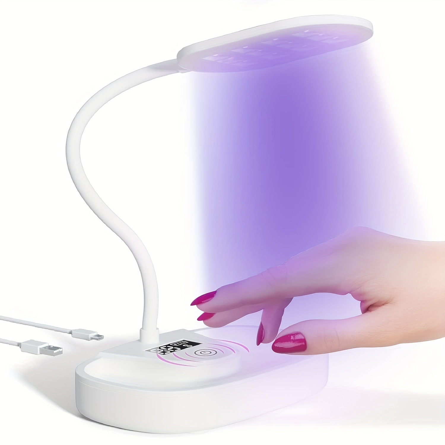 Lámpara de uñas LED inalámbrica, secador de uñas, luz LED recargable de 72  W, 36 cuentas de gel portátil, lámpara de uñas LED UV con 4 ajustes de