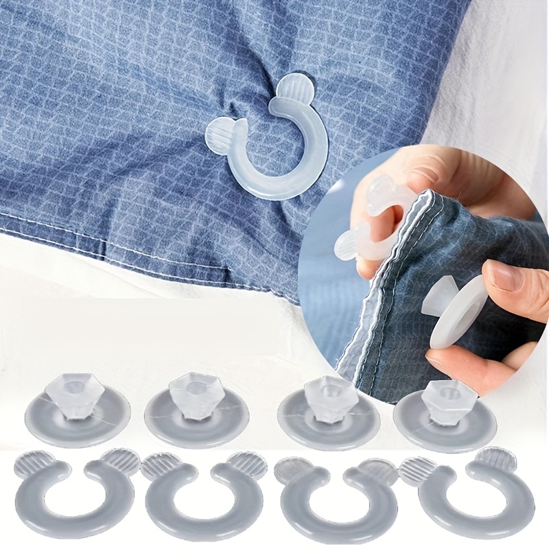 6pcs Duvet Cover Clips No Pins Comforter Fasteners Keep Corner in Place Quilt Fixer -move Duvet Cover Clips Bedding Accessories, Size: 11, Gray