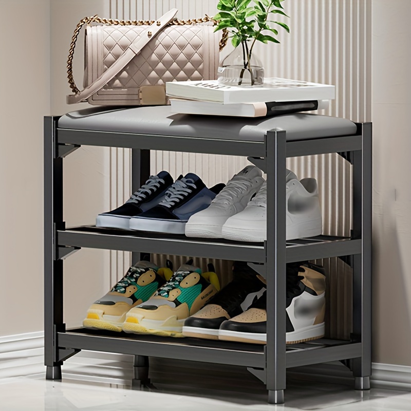 Shoe Shelf Shoe Rack 3-Layer Shoe Cabinet Integrated Shoe Changing Shelf,  Used for Bedroom Living Room Corridor Shoe Organizing Rack Storage Rack  Free