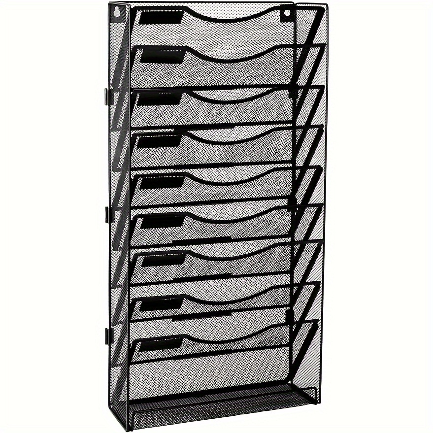 Plastic Wall Mounted Storage Bax, Non Punching File Holder, Wall Mails  Magazines Organizer, Adhesive Storage Rack, For Home Room Wall Door Cabinet  - Temu